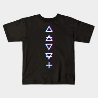 Glitched Alchemical Element Symbols Kids T-Shirt